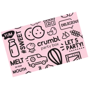 Crumbl party box sleeve packaging for group orders