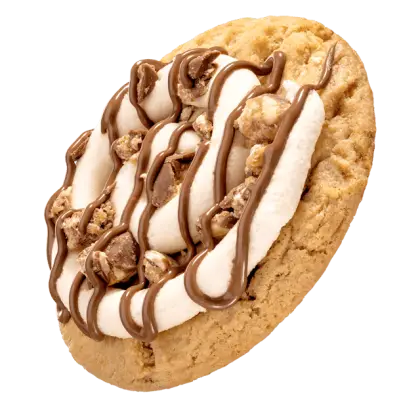 Snickers Peanut Butter Cookie official weekly Crumbl flavor inspired card